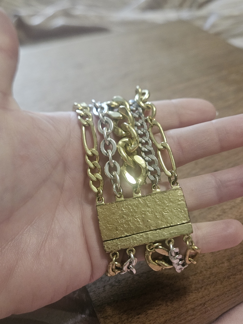 Silpada KR Collection Tough Luxe Mixed Metal Multi-Chain Bracelet - Picture 3 of 14